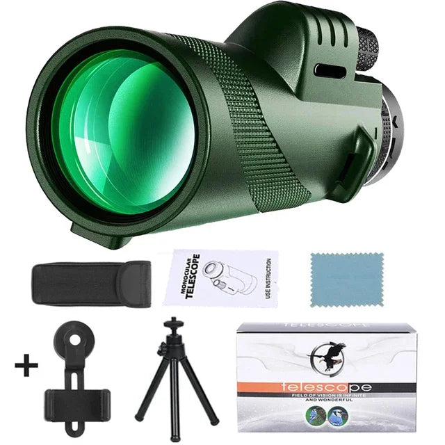 Monocular Telescope 80x100 Zoom HD Portable for Outdoor Camping
