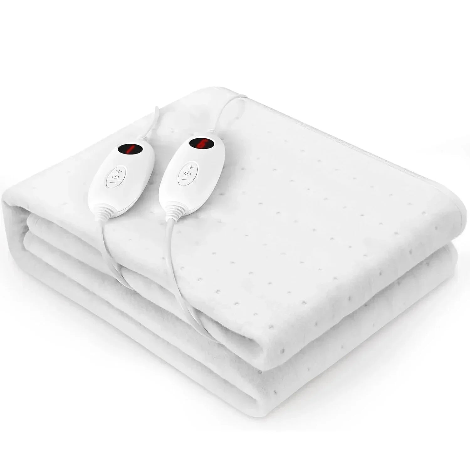 Heated Mattress Pad Twin Size 187x140cm Dual 100W Control 6 Heat Levels White