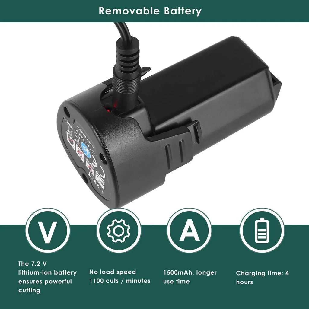 Cordless 7.2V 2-in-1 Grass Shear and Hedge Trimmer with Telescopic Handle