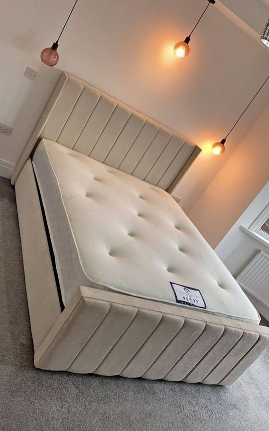 Double Panel Line Ottoman Bed