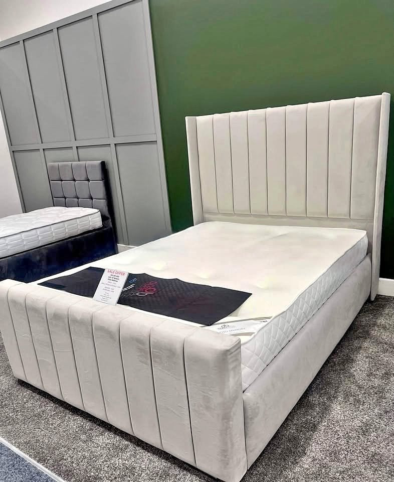 Double Panel Line Ottoman Bed