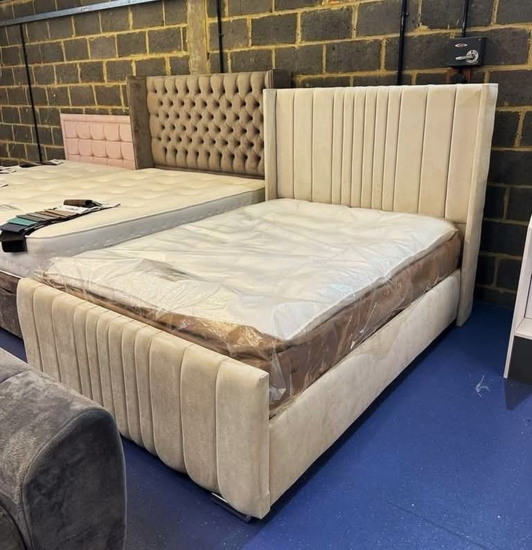 Double Panel Line Ottoman Bed