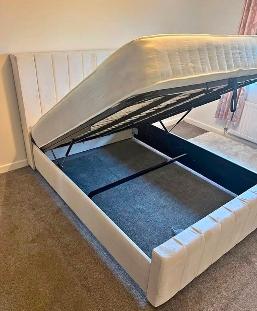 Double Panel Line Ottoman Bed