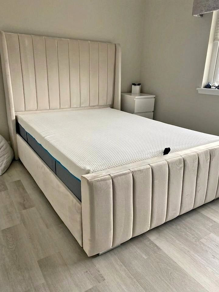 Double Panel Line Ottoman Bed