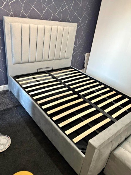 Double Panel Line Ottoman Bed