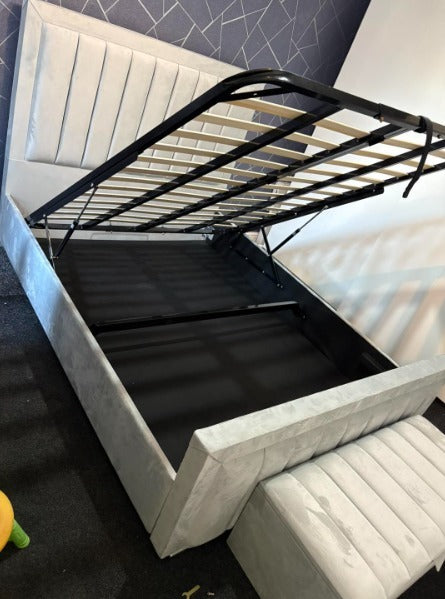 Double Panel Line Ottoman Bed