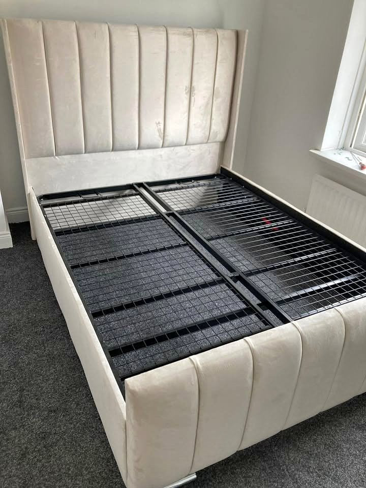 Double Panel Line Ottoman Bed